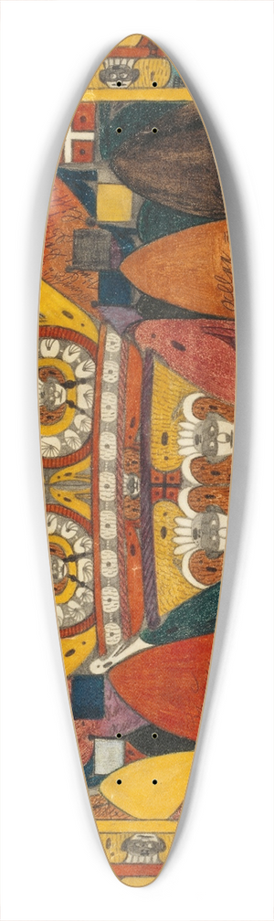 Adolf Wlfli - Der Gott=Vatter=Riesen=Blitz=Transparantt 39.3 inch art pintail longboard deck