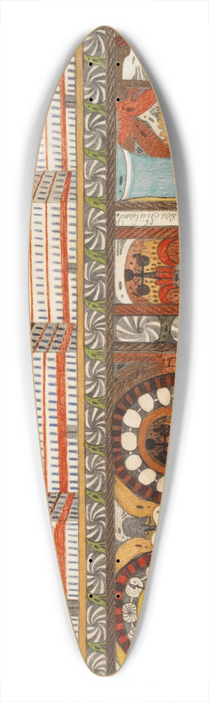Adolf Wlfli - Die furchtbare Riesen=Brunst Deer Riesen=Stadt, Mutter=Kohrn,=Ost=Wand=Hall 39.3 inch art pintail longboard deck