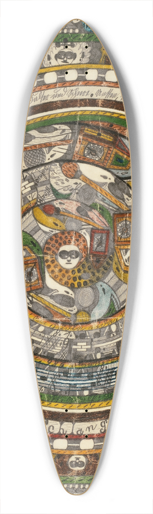 Adolf Wlfli - Die Wanduhr=Schlange. Ein Zohohrn Stund lang 39.3 inch art pintail longboard deck