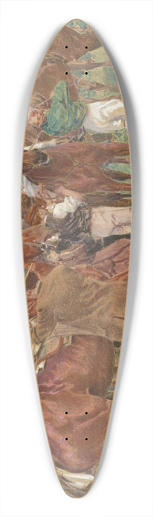 Adolphe-Gustave Binet - Le paddock avant le derby 39.3 inch art pintail longboard deck