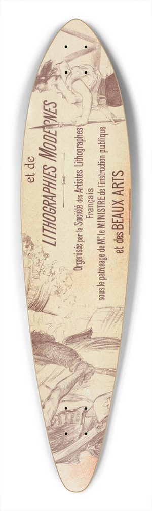 Adolphe Lon Willette - Exposition Charlet 39.3 inch art pintail longboard deck