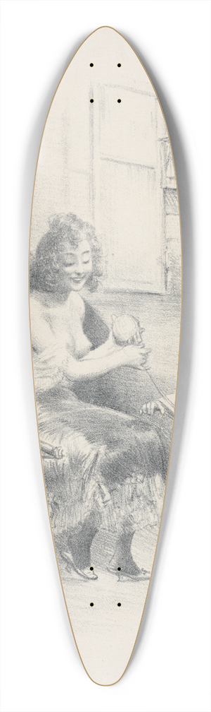 Adolphe Lon Willette - Impatience 39.3 inch art pintail longboard deck