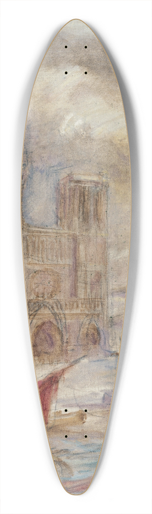 Adolphe Lon Willette - Notre Dame Of Paris. 39.3 inch art pintail longboard deck