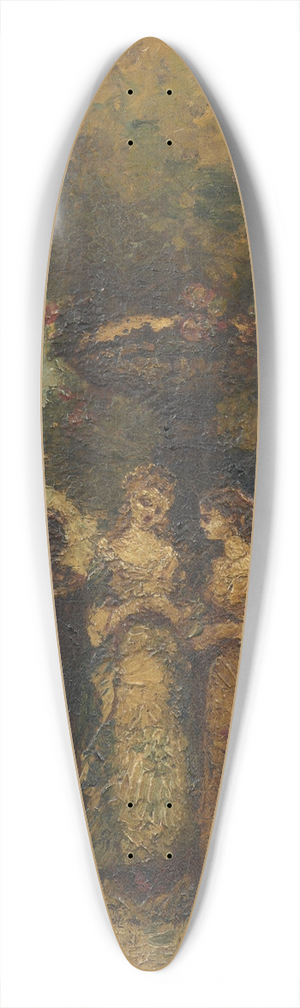 Adolphe Monticelli - Cinq jeunes femmes dans un jardin devant une fontaine 39.3 inch art pintail longboard deck