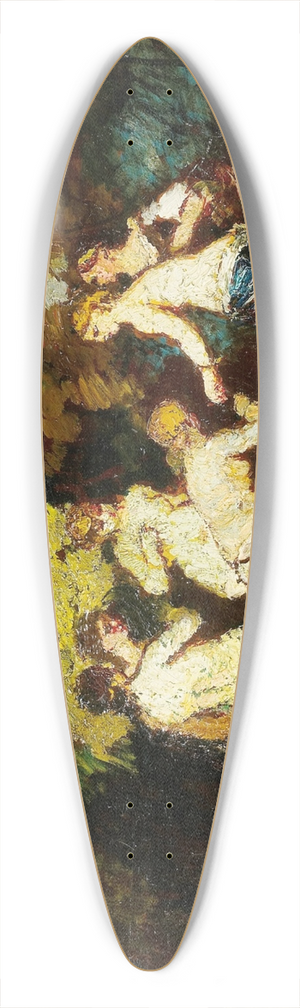 Adolphe Monticelli - Six baigneuses 39.3 inch art pintail longboard deck