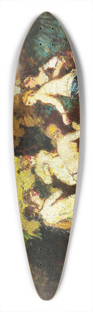 Adolphe Monticelli - six bathers 39.3 inch art pintail longboard deck