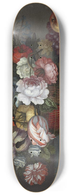 Balthasar van der Ast - Basket of Flowers 8.25 inch art skate deck Balthasar van der Ast - Basket of Flowers 8.25 inch art skate deck