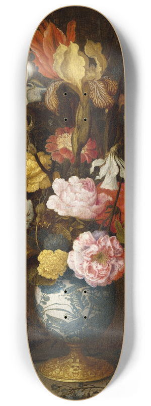 Balthasar van der Ast - Flowers in a Wan-Li Vase 8.25 inch art skate deck