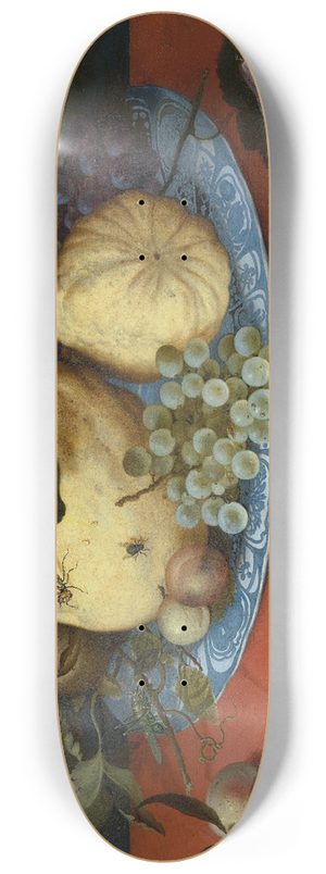 Balthasar van der Ast - Fruit Still Life with Shells and Tulip 8.25 inch art skate deck