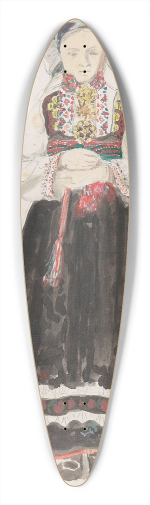Adolph Tidemand - Draktstudie, Bolkesj 39.3 inch art pintail longboard deck