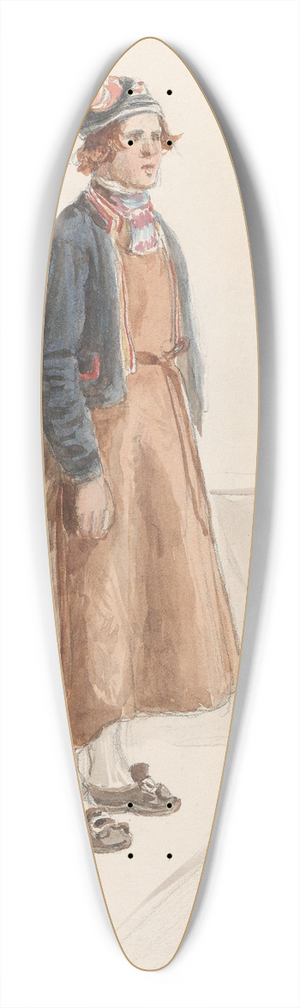 Adolph Tidemand - Draktstudie, Leksand 39.3 inch art pintail longboard deck