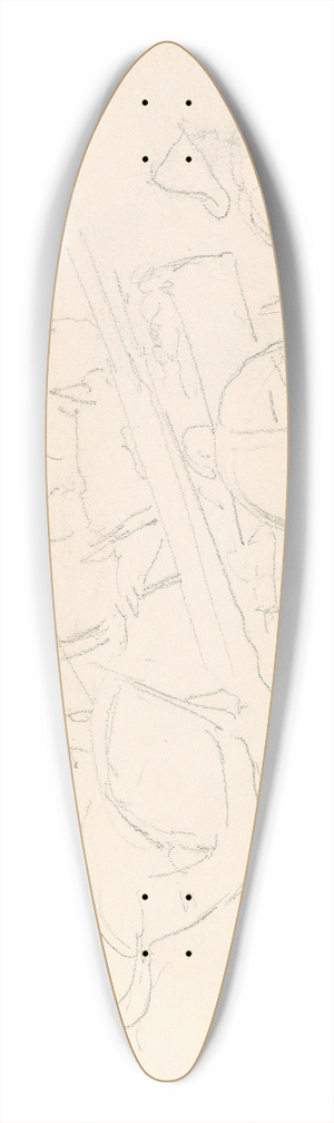 Adolph Tidemand - Drawings of carriages and figures 39.3 inch art pintail longboard deck