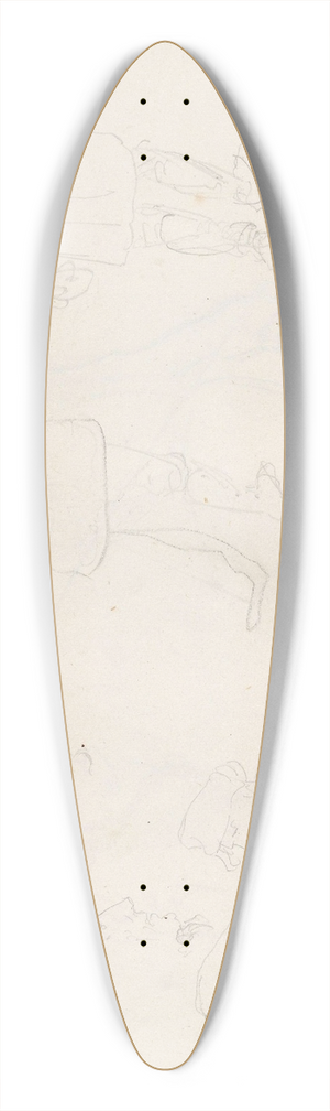 Adolph Tidemand - Figure studies 39.3 inch art pintail longboard deck