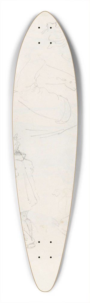 Adolph Tidemand - Figure studies 39.3 inch art pintail longboard deck