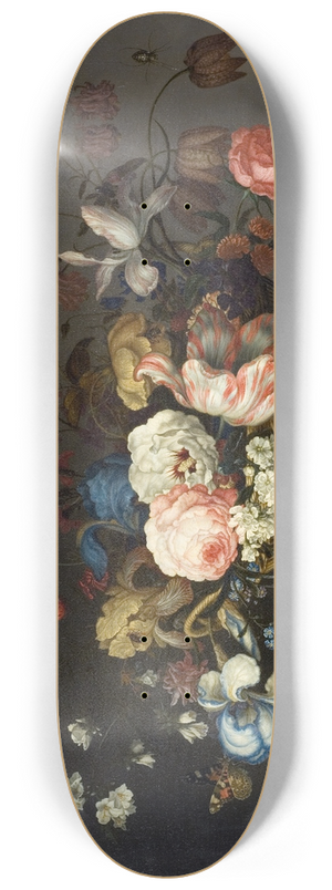 Balthasar van der Ast - Still Life with a Basket of Flowers 8.25 inch art skate deck Balthasar van der Ast - Still Life with a Basket of Flowers 8.25 inch art skate deck