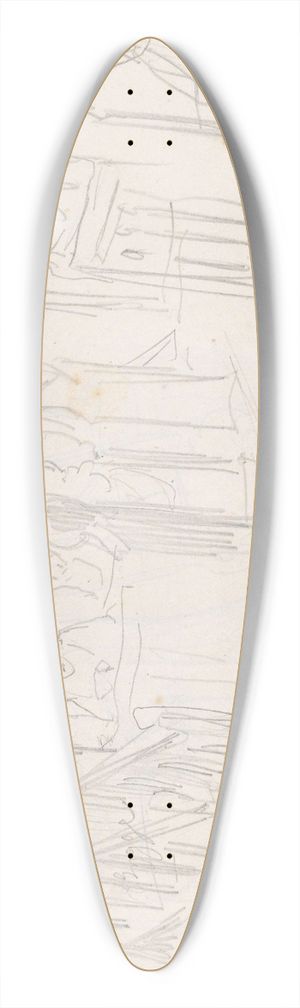 Adolph Tidemand - Gudstjeneste i Sauland kirke 39.3 inch art pintail longboard deck