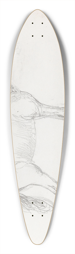 Adolph Tidemand - Horse study 39.3 inch art pintail longboard deck