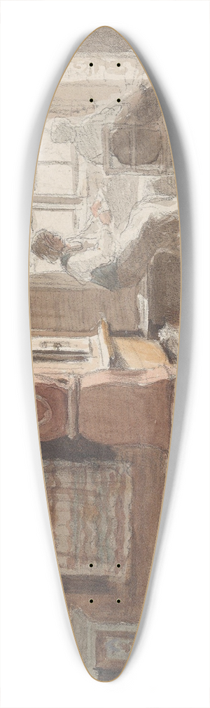 Adolph Tidemand - Interir med figurer, Leksand 39.3 inch art pintail longboard deck