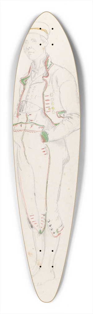 Adolph Tidemand - Johannes Evenson Brubakken, Sauland 39.3 inch art pintail longboard deck