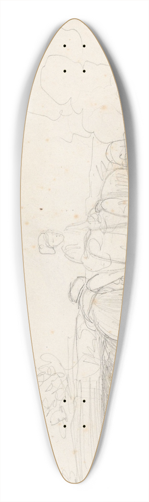 Adolph Tidemand - Klesvask i elven 39.3 inch art pintail longboard deck
