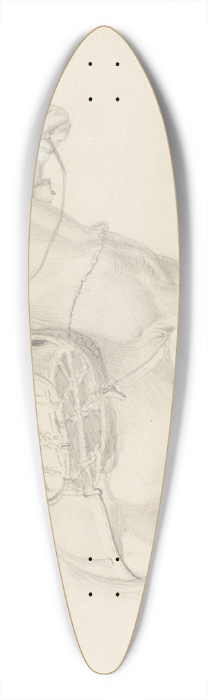 Adolph Tidemand - Klvhest, Tinn i Telemark 39.3 inch art pintail longboard deck