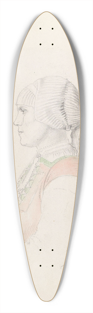 Adolph Tidemand - Kvinne med kvammaskaut, Viky 39.3 inch art pintail longboard deck