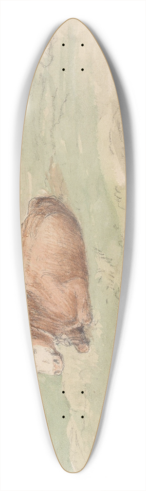 Adolph Tidemand - Liggende kalv 39.3 inch art pintail longboard deck