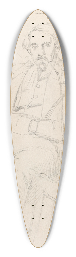 Adolph Tidemand - Male portrait with long pipe 39.3 inch art pintail longboard deck