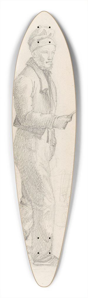 Adolph Tidemand - Mann med kjepp 39.3 inch art pintail longboard deck