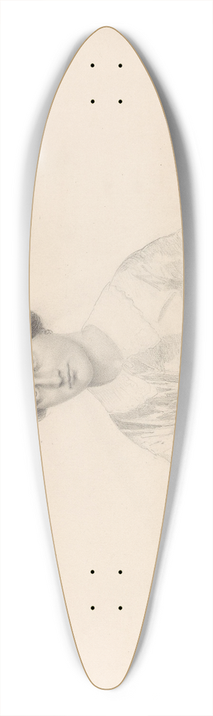 Adolph Tidemand - Portrait of a woman 39.3 inch art pintail longboard deck Adolph Tidemand - Portrait of a woman 39.3 inch art pintail longboard deck