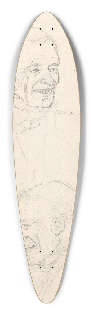 Adolph Tidemand - Portrait studies of a man 39.3 inch art pintail longboard deck