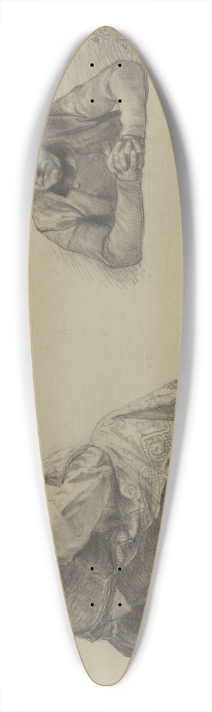 Adolph Tidemand - Sittende bondekone og bonde med topplue 39.3 inch art pintail longboard deck