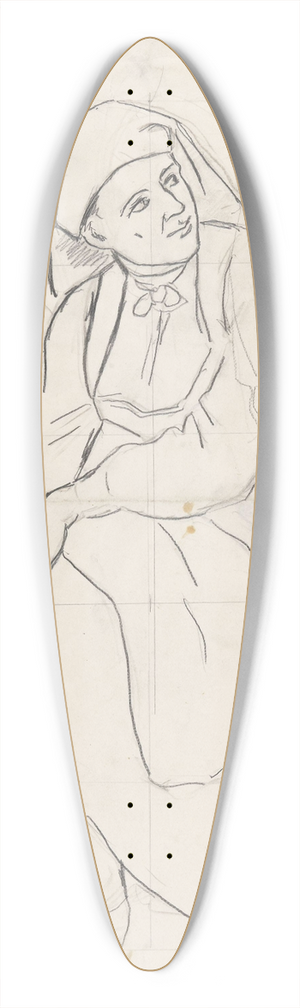 Adolph Tidemand - Sittende kvinne 39.3 inch art pintail longboard deck
