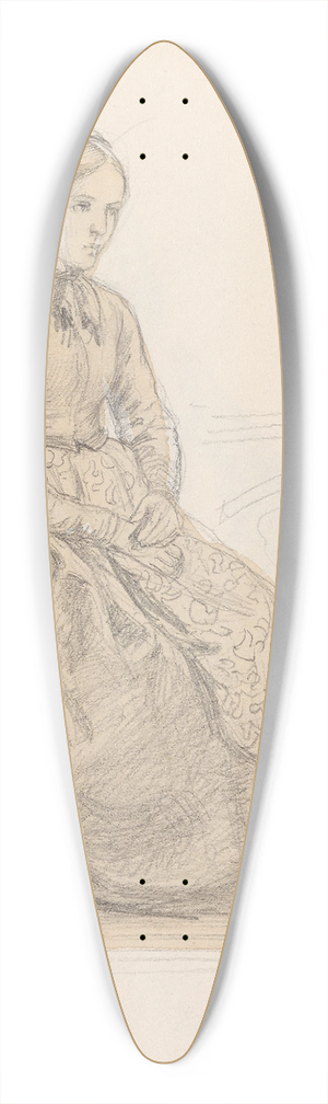 Adolph Tidemand - Sittende kvinne, Likens 39.3 inch art pintail longboard deck