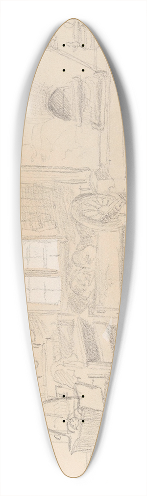 Adolph Tidemand - Stueinterir, Spttungen 39.3 inch art pintail longboard deck