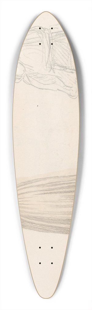 Adolph Tidemand - To ryggvendte kvinnefigurer, Likens 39.3 inch art pintail longboard deck