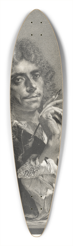 Adolph von Menzel - Essay on Stone with Brush and Scraper; Portrait of Molire 39.3 inch art pintail longboard deck