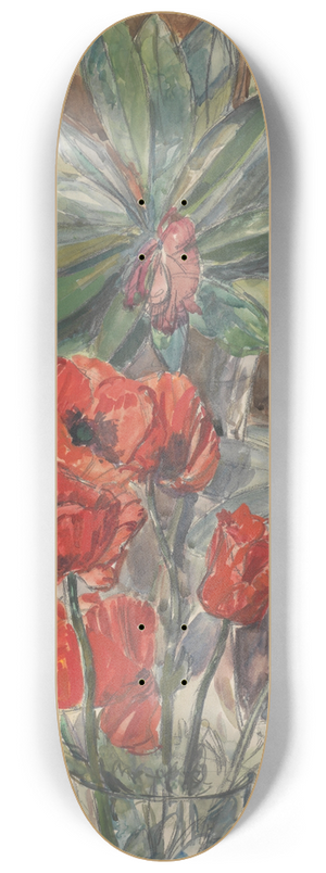 Barbara Elisabeth van Houten - Bloemenstudie van Papavers en Rhododendrons 8.25 inch art skate deck