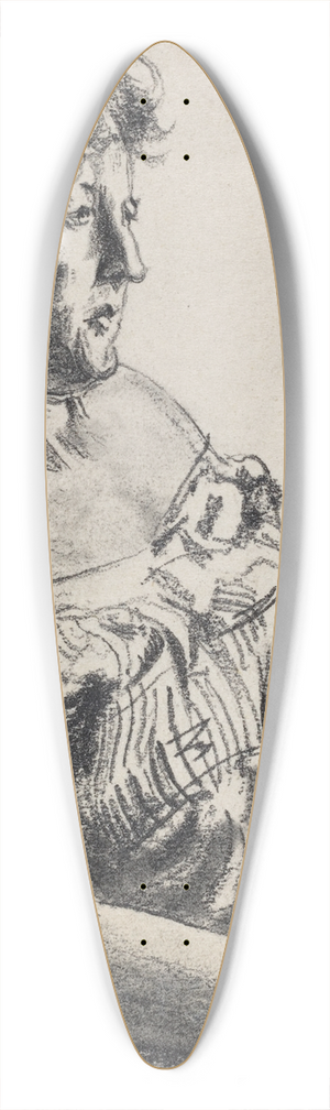 Adolph von Menzel - Woman in Court Dress 39.3 inch art pintail longboard deck