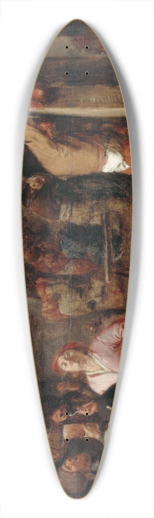 Adriaen Brouwer - Interior of a Tavern 39.3 inch art pintail longboard deck