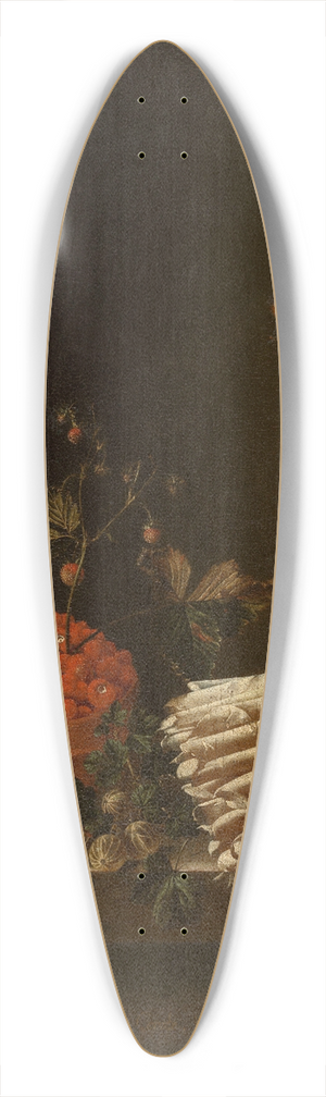 Adriaen Coorte - Still Life with Fruit and Asparagus 39.3 inch art pintail longboard deck