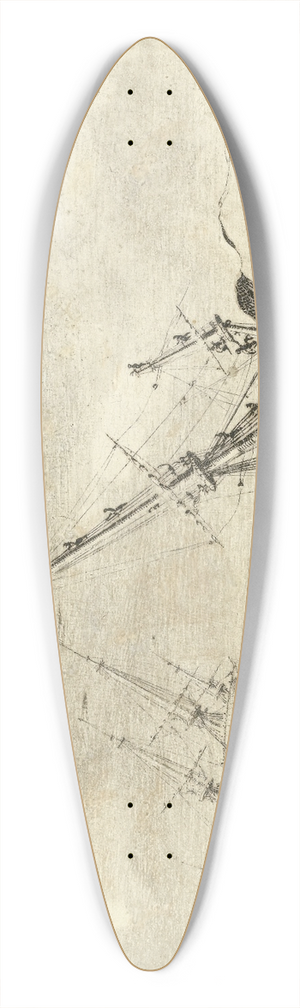 Adriaen Cornelisz. van der Salm - Shipping On A Stormy Sea 39.3 inch art pintail longboard deck