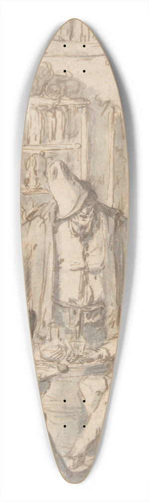 Adriaen van Ostade - Drinkers in a Tavern 39.3 inch art pintail longboard deck