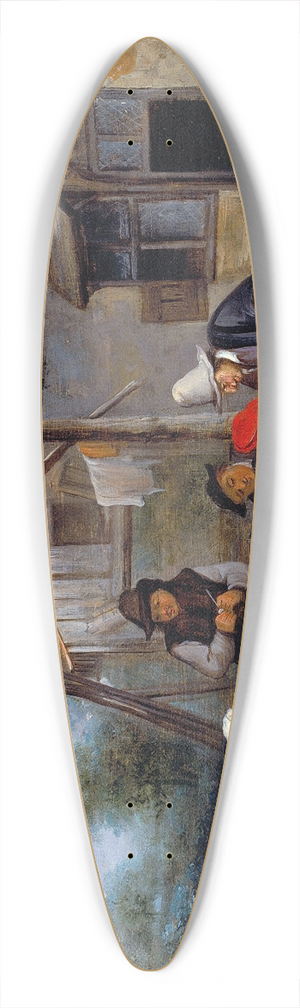Adriaen van Ostade - Peasants drinking 39.3 inch art pintail longboard deck