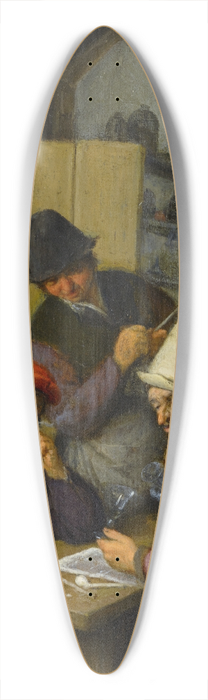 Adriaen van Ostade - Three Drinking and Smoking Farmers in a Tavern 39.3 inch art pintail longboard deck