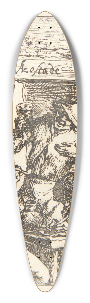 Adriaen van Ostade - Three farmers smoking and drinking in a tavern 39.3 inch art pintail longboard deck