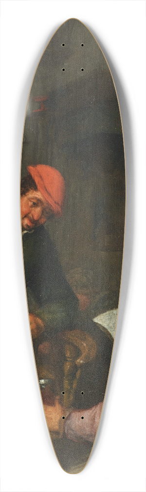 Adriaen van Ostade - Two peasants smoking, drinking and reading at an inn 39.3 inch art pintail longboard deck