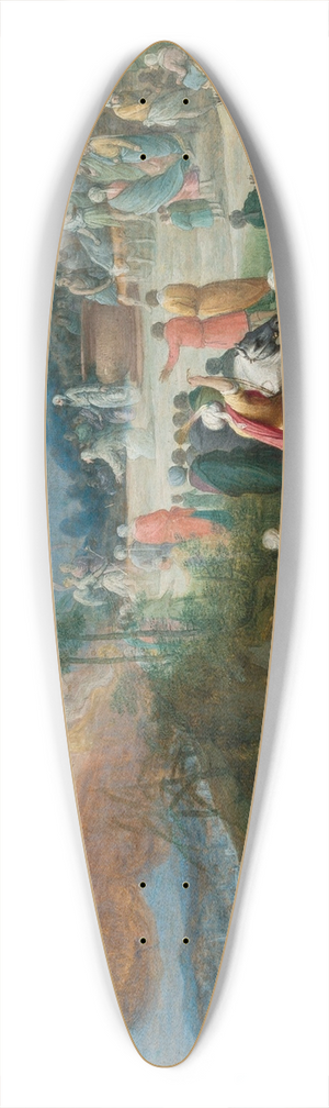 Adriaen van Stalbemt - Offering scene 39.3 inch art pintail longboard deck