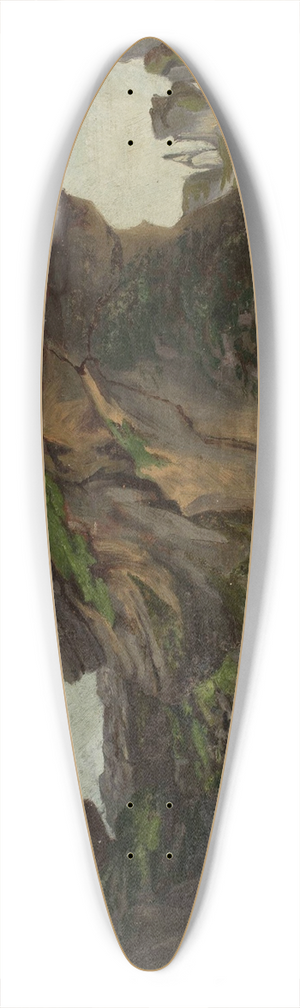 Adrian Gbocki - Landscape  Bobolice and Mirw 39.3 inch art pintail longboard deck