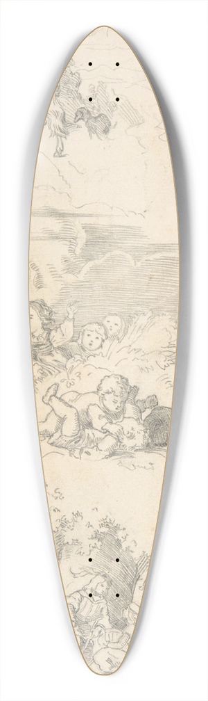 Adrian Ludwig Richter - Three Designs for Book Illustrations 39.3 inch art pintail longboard deck